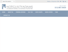 Tablet Screenshot of notguiltyadams.com